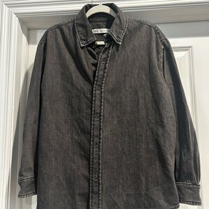 Zara ladies Charcoal Button Down Shirt